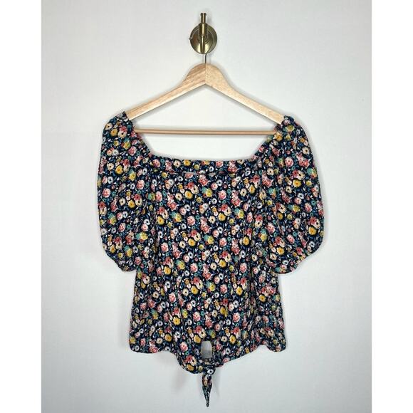 LOFT Tops - LOFT Floral Blouse Puff Sleeve